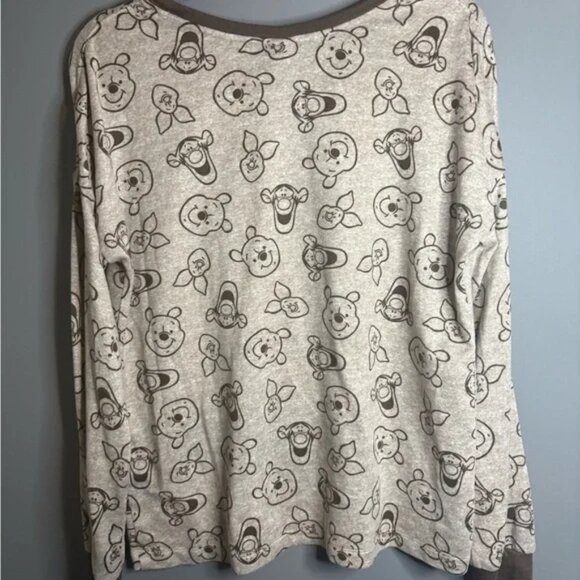 DISNEY Winnie The Pooh Tigger Piglet Stretch 2 Piece Pajama PJ Set L Lounge - Picture 3 of 11